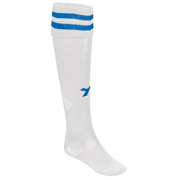 Diadora Padova Classic White Soccer Socks Blue Stripes NEW Medium Lot of 2 - Picture 1 of 4